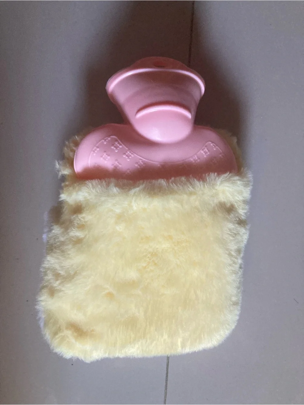 Yellow & White Plush Kids Mittens with Bunny Patch